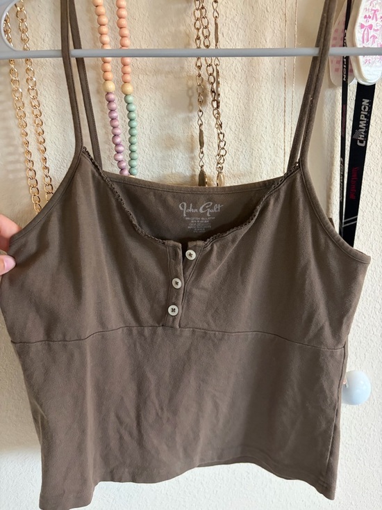 Brandy Melville Tops - Brandy Melville Brown Button-Front Cami